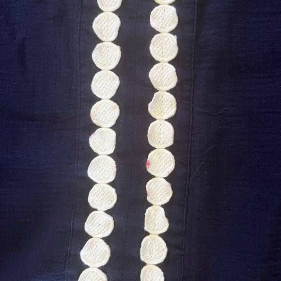 VINEYARD VINES Navy and White Scalloped Drawstring Caftan Swim Coverup Nautical - Picture 3 of 6